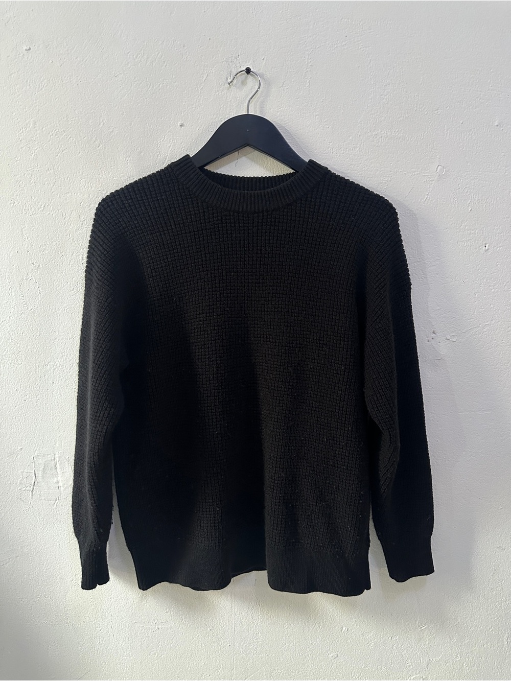 Wilfred Free Black Wool Knit Sweater Crew Neck Long Sleeve Size S